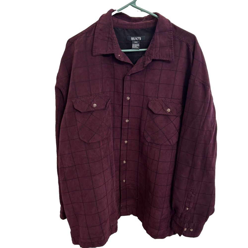 Bruno Men's 3XLB‎ Long Sleeve Button Up Dark Purple
